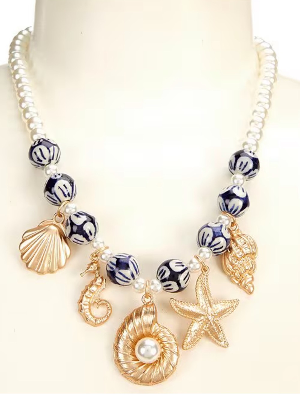 Southern Living Sea life Charm Drop collar necklace